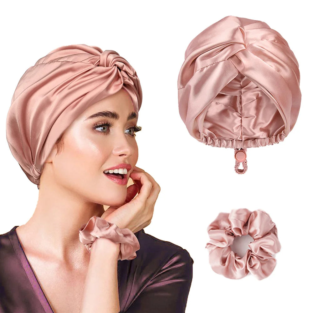 Bonnet en Satin Rose