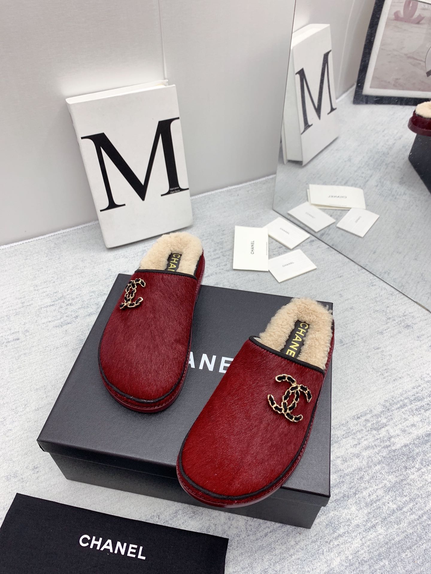 CC 26FW Shearling Mules Double Pony Hair 161799