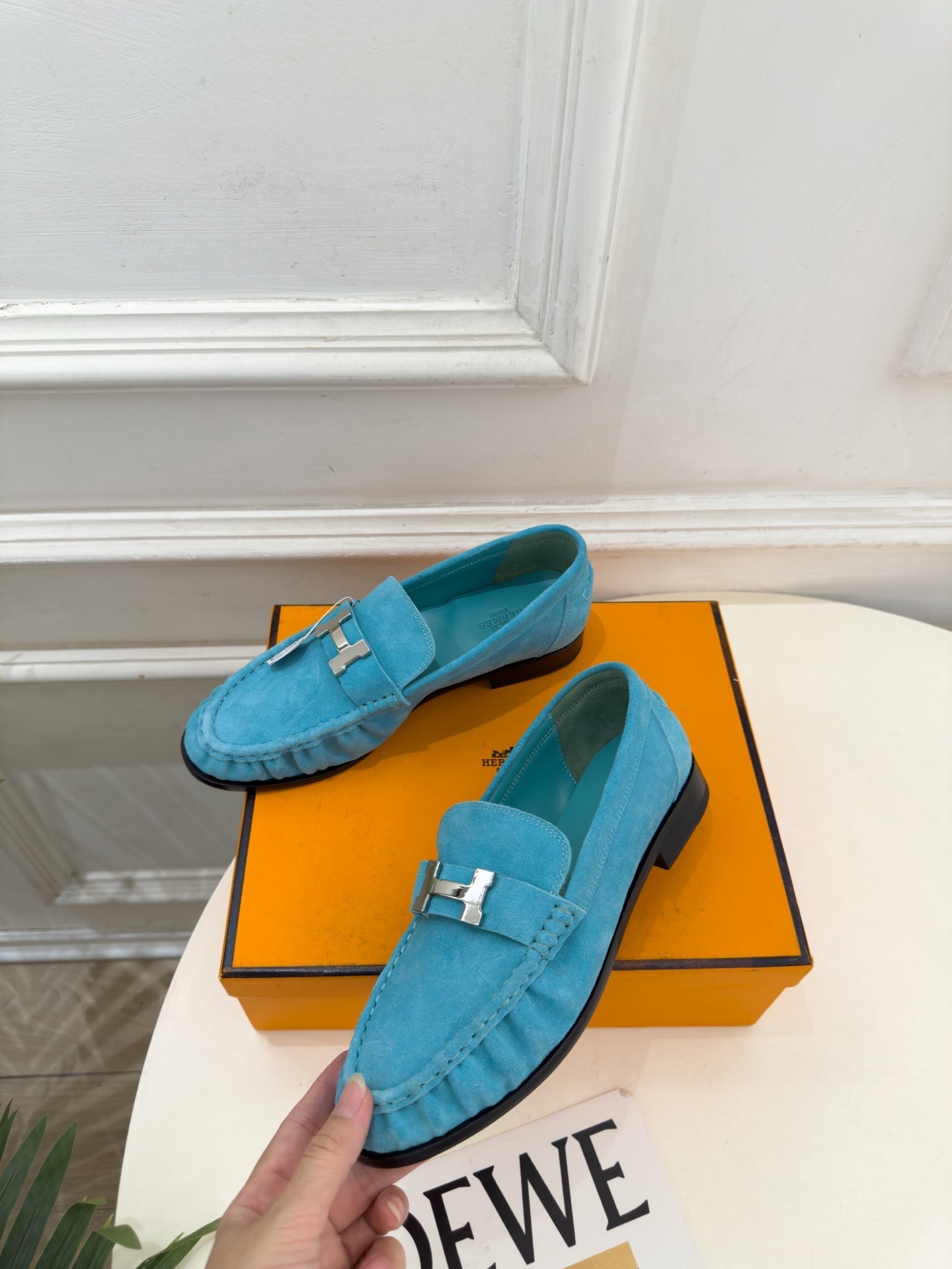 HM 26ss Nova Loafers Paris Buckle Suede Goatskin 165020