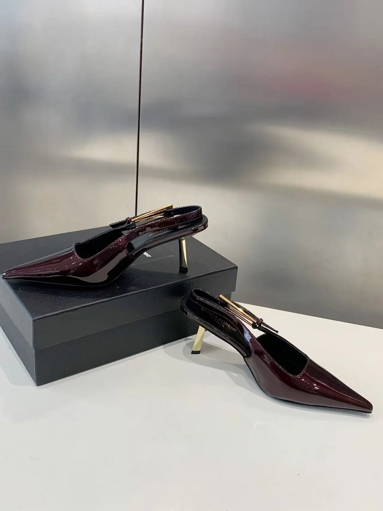 YSL 2026 Lee High-heeled Slingback 6.5cm Leather