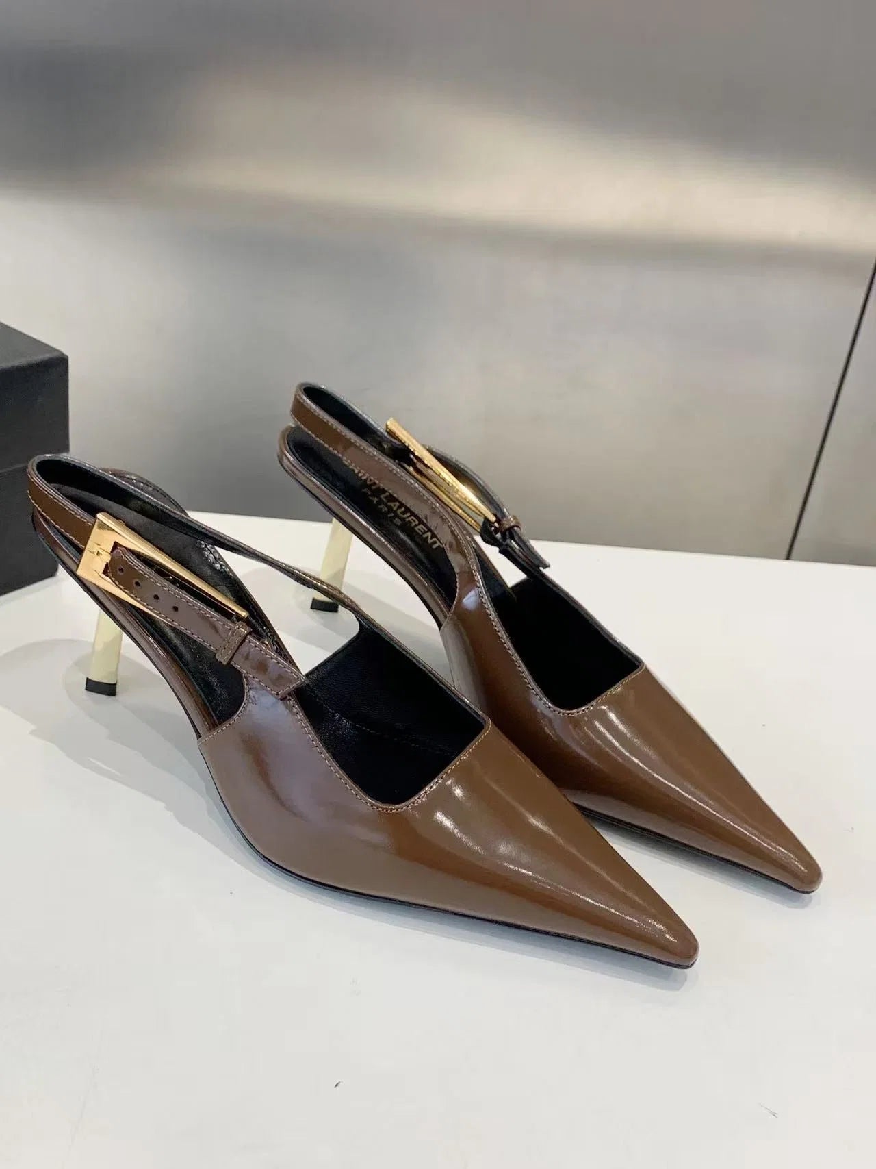 YSL 2026 Lee High-heeled Slingback 6.5cm Leather