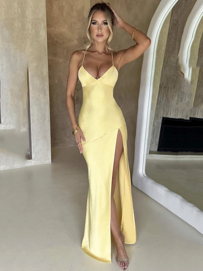 Robe en Satin Dos Nu
