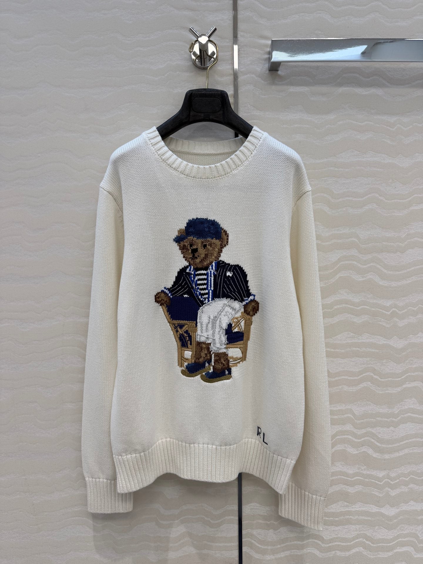 Ralph Lauren 26S Polo Bear Knit Sweater Cream White 441003