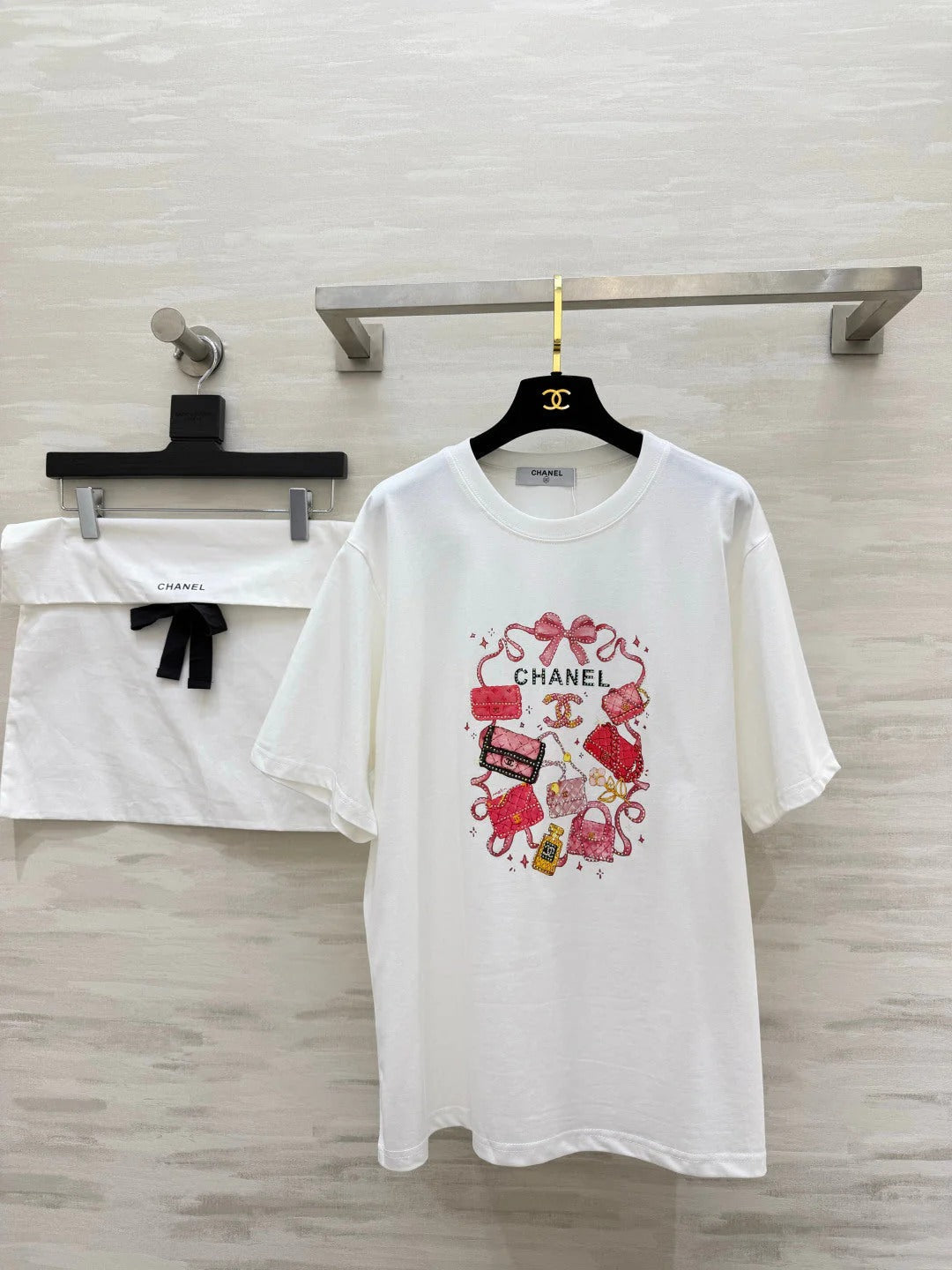 Chanel 2026 Rhinestone Print T-shirt Cotton 681371