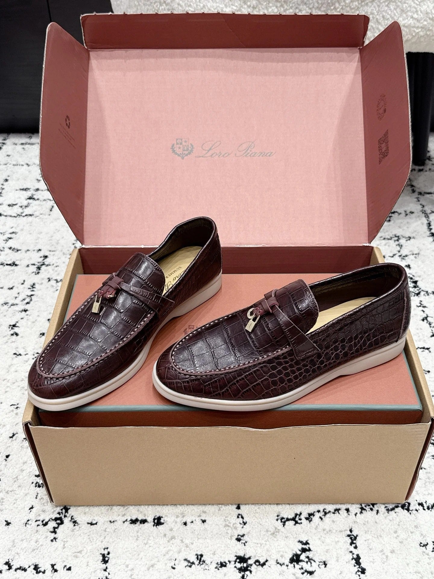 Loro Piana 2026 Crocodile Embossed Loafer Cowhide 923388