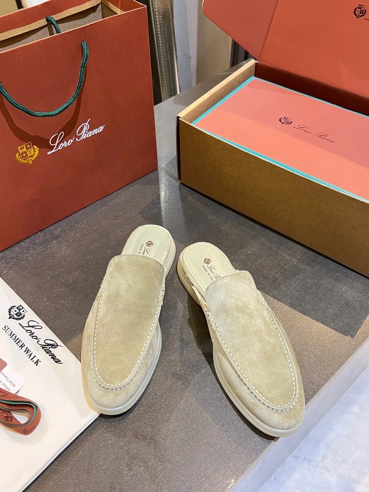 Loro Piana 2026 Summer Walk Mule Suede 921954