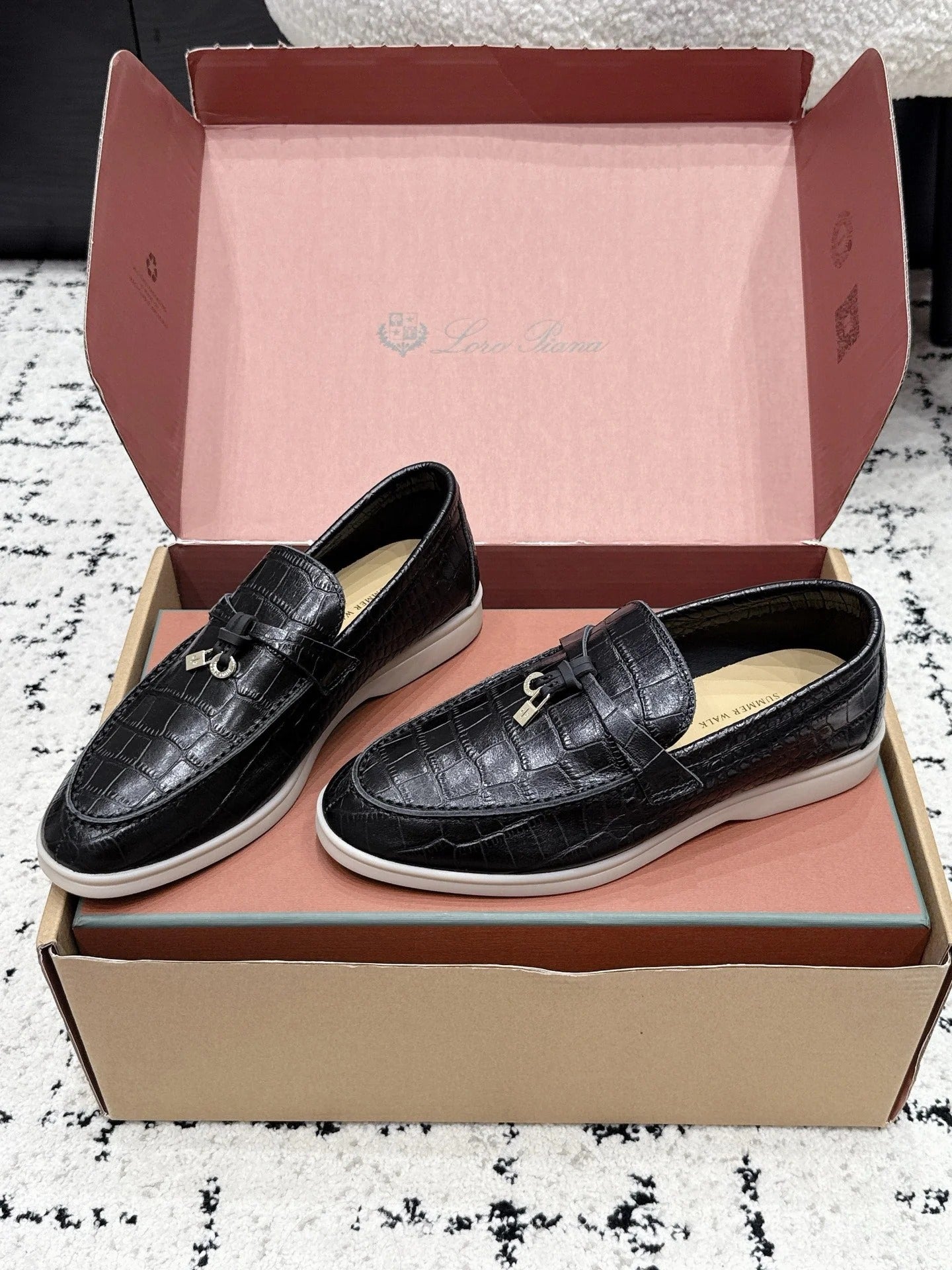 Loro Piana 2026 Crocodile Embossed Loafer Cowhide 923388