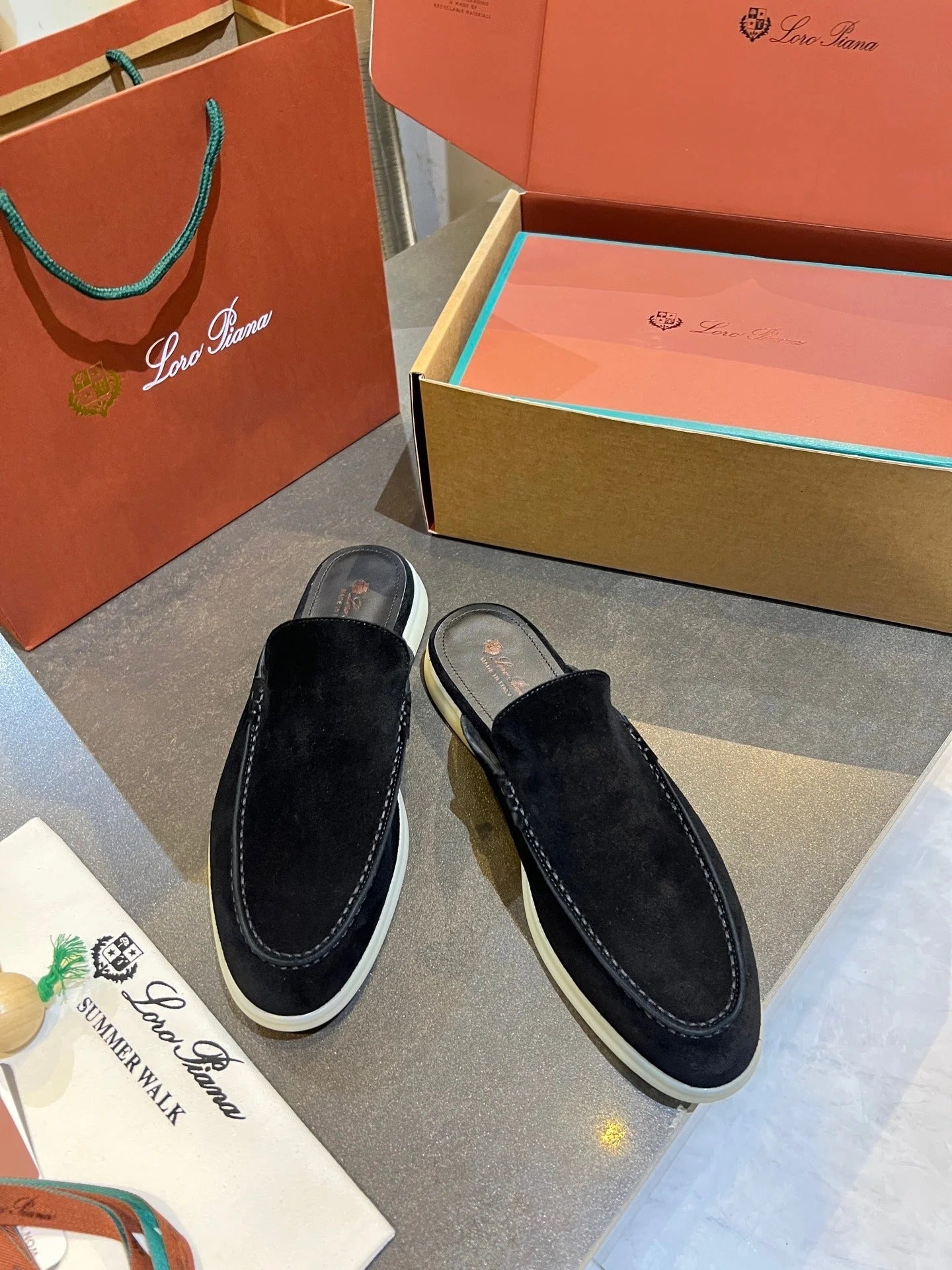 Loro Piana 2026 Summer Walk Mule Suede 921954