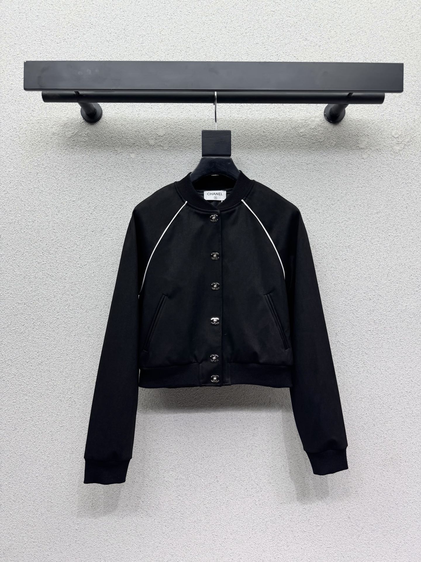 Chanel Piping Bomber Jacket Suede 426871