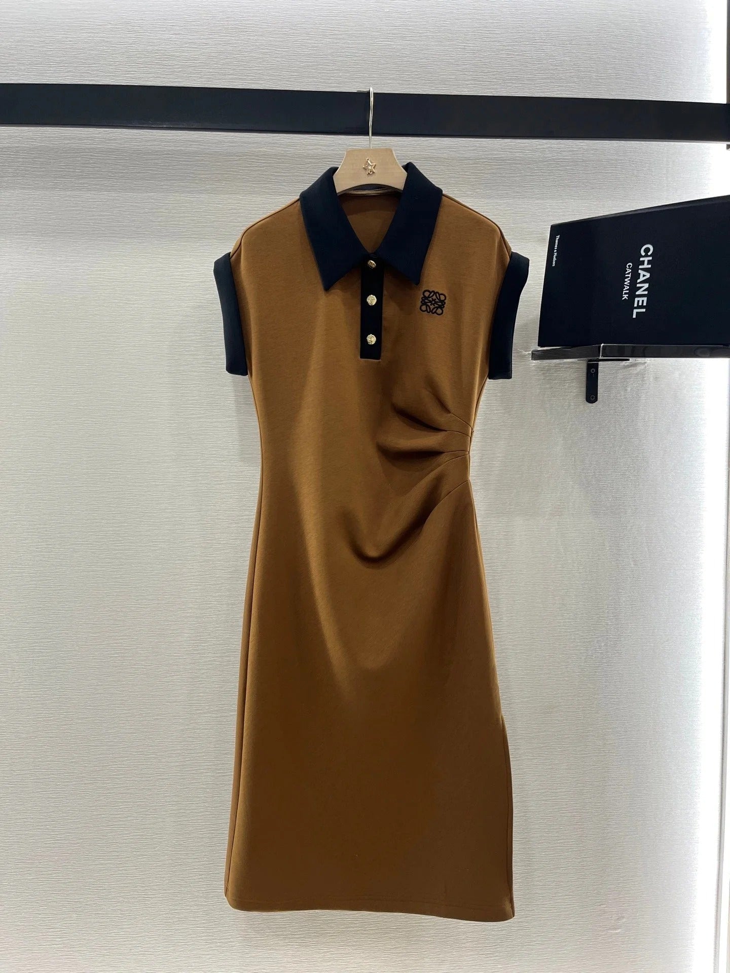 SHORT-SLEEVE COLLAR DRESS 25S IN COTTON 265670
